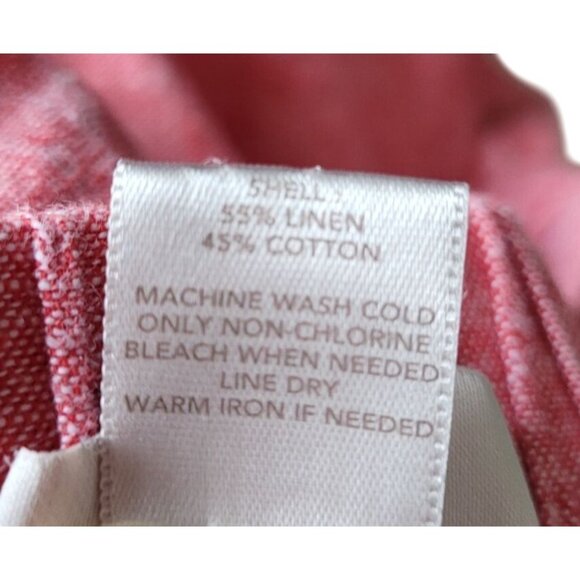 Loft Womens Red Linen Blend A-Line Skirt Medium Elastic Waist Lightweight & Brea - Picture 8 of 8